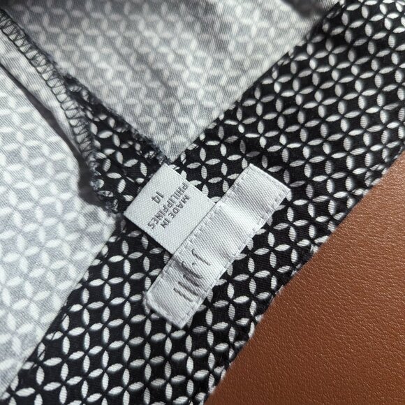 J.Jill Mid Rise Ankle Pants Womens 14 White Black Geometric Smart Casual Pixie - Picture 2 of 5